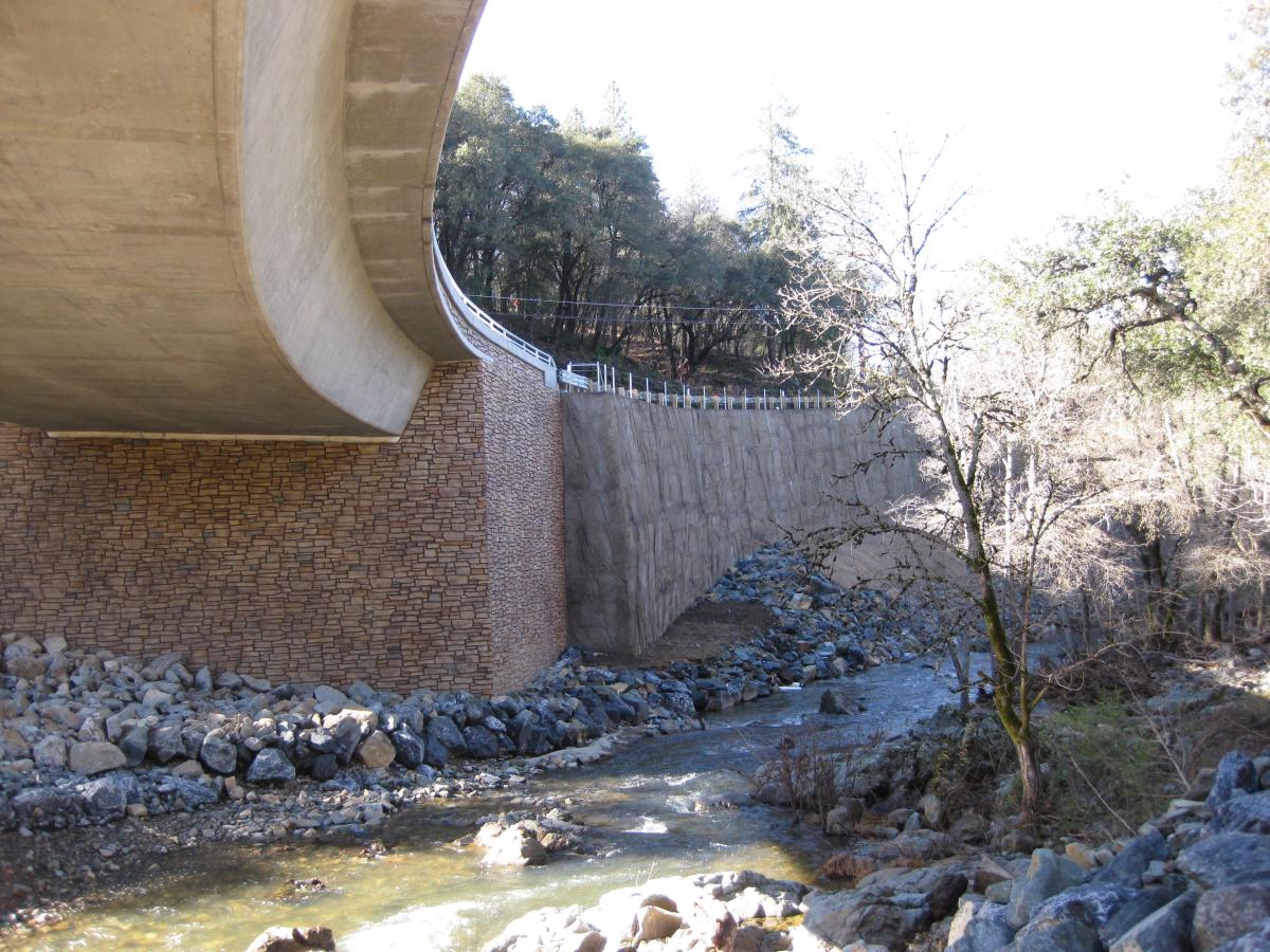 Green Valley Road at er Creek Bridge Hilfiker Retaining Walls