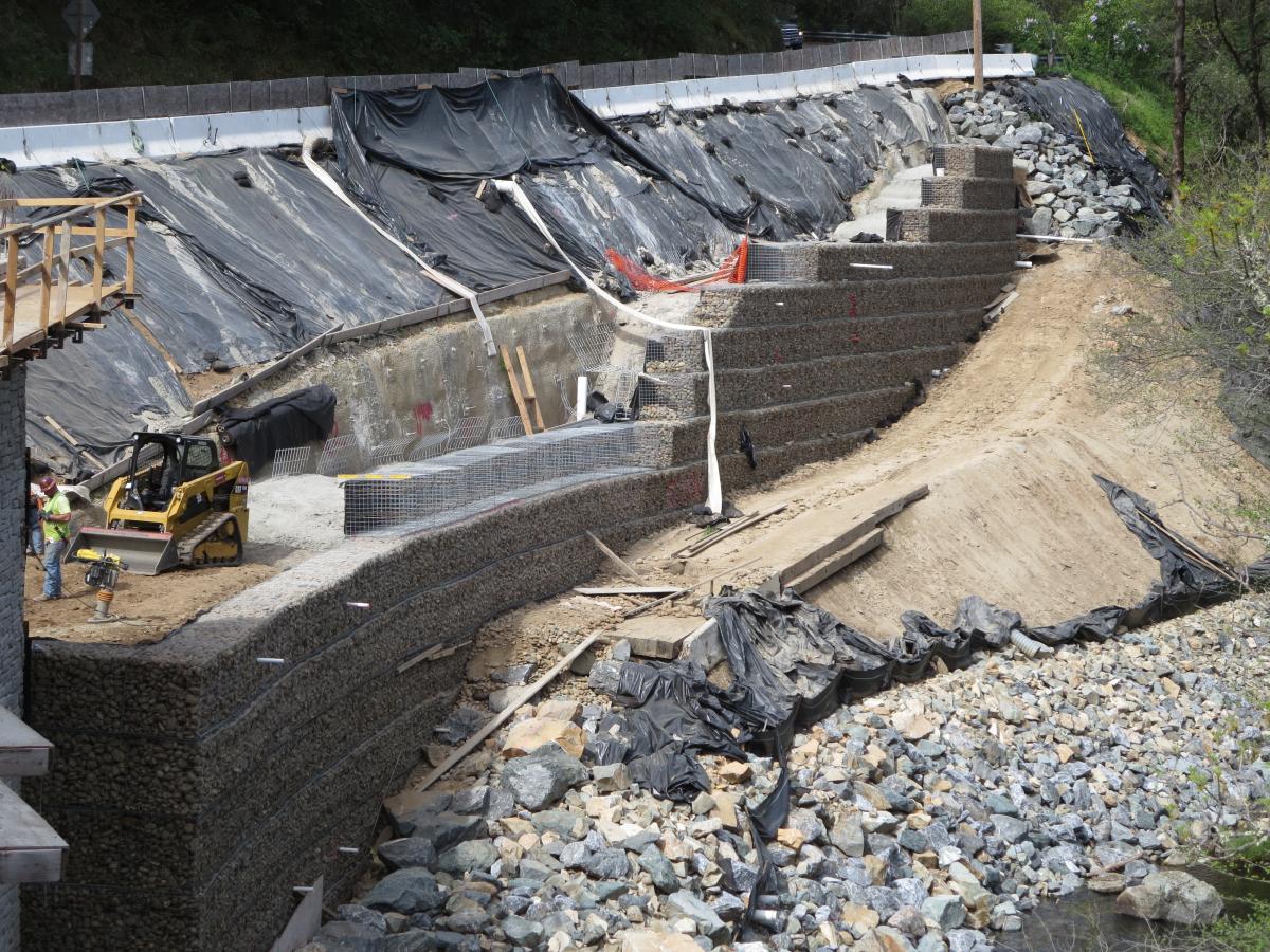 Green Valley Road at er Creek Bridge Hilfiker Retaining Walls