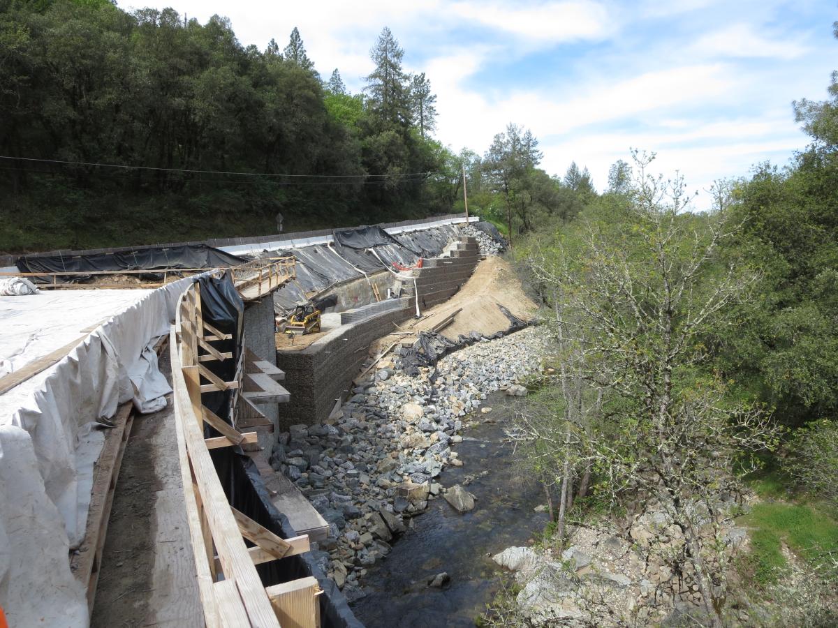 Green Valley Road at er Creek Bridge Hilfiker Retaining Walls