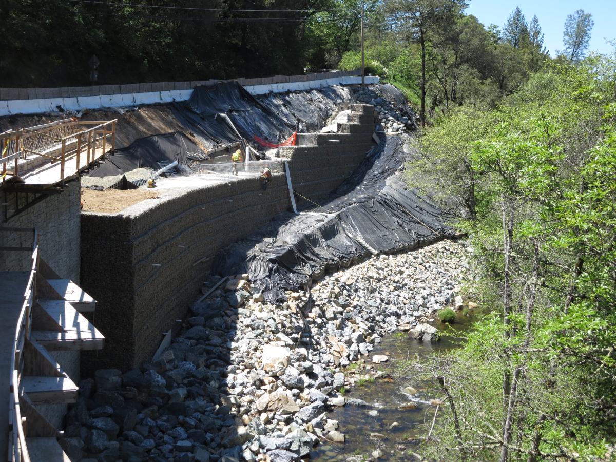 Green Valley Road at er Creek Bridge Hilfiker Retaining Walls