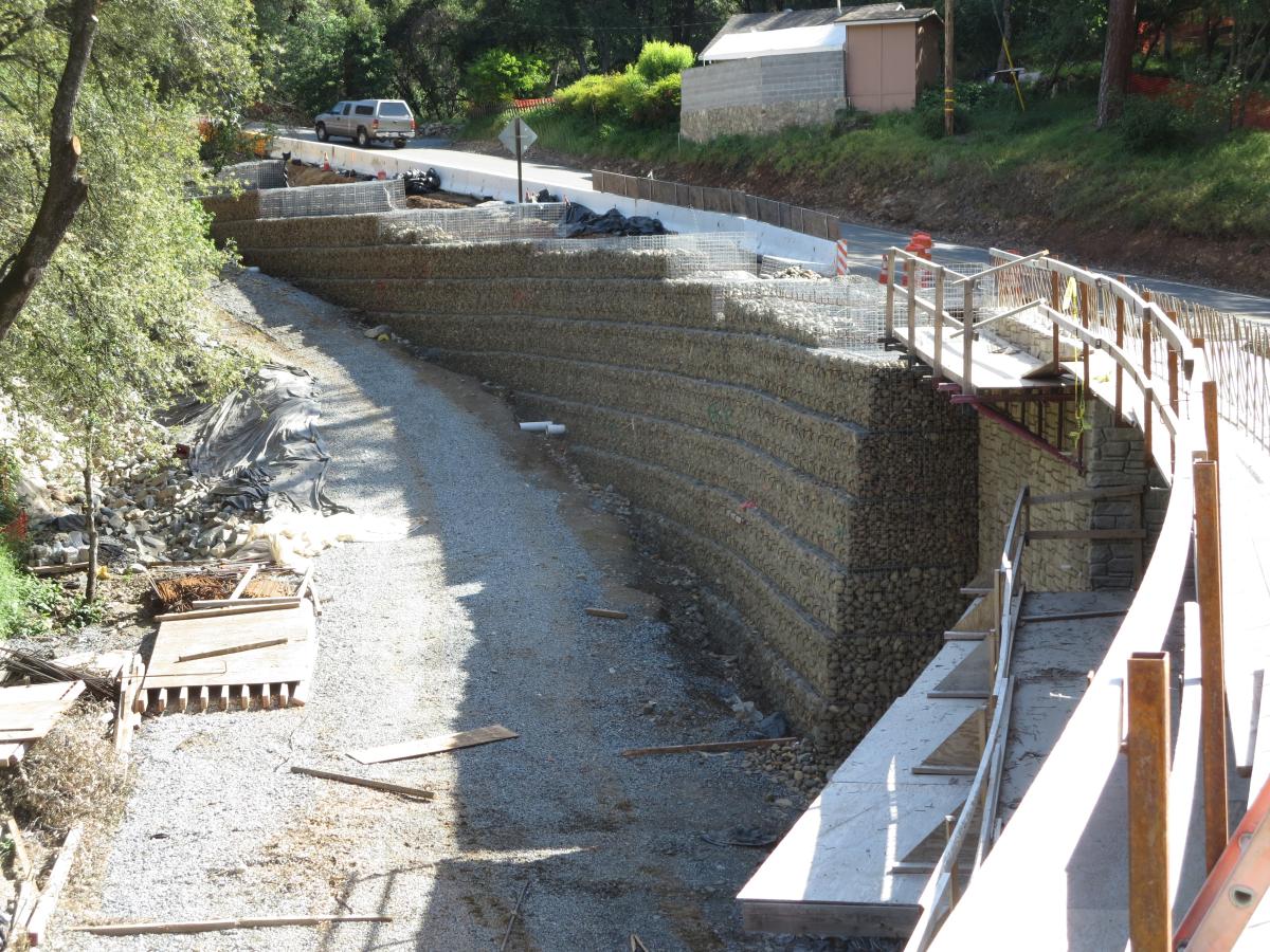 Green Valley Road at er Creek Bridge Hilfiker Retaining Walls