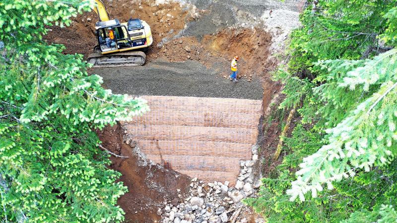 Cowlitz Valley ERFO Repairs MSE Steepened Slope wall