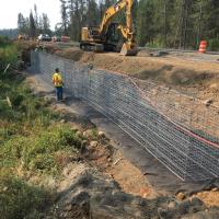 Retaining Wall Over Culverts SH 55 MSE Welded Wire Wall